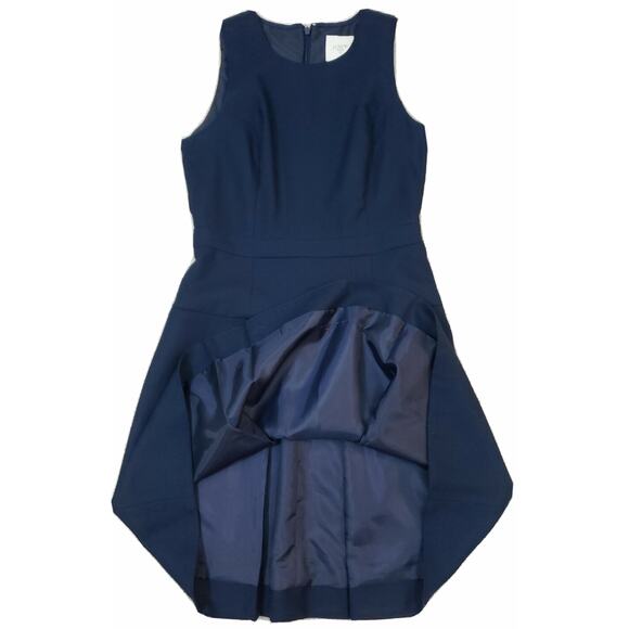 J. Crew Suiting ~Woman Size 0~ Navy Blue Fit Flare Wool Blend Sleeveless Dress. - Picture 9 of 12
